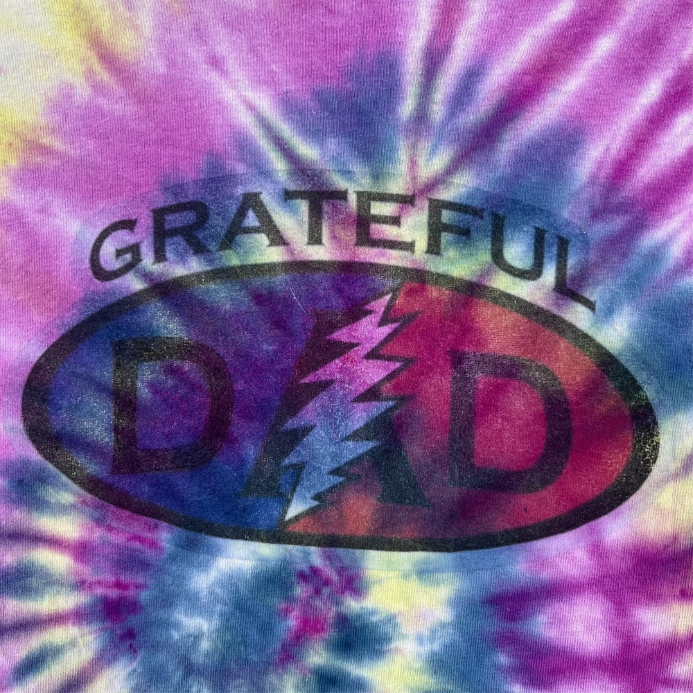 GRATEFUL DAD Tie-Dye T-Shirt Adult XL Grateful Dead Parody Multi Color NO TAG